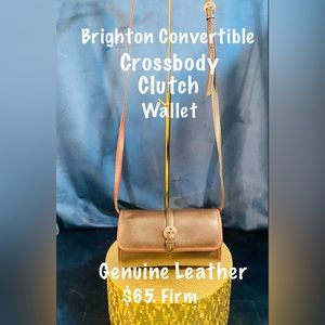 Brighton Vintage Convertible Crossbody-Clutch-Wallet. 💯Genuine Leather.